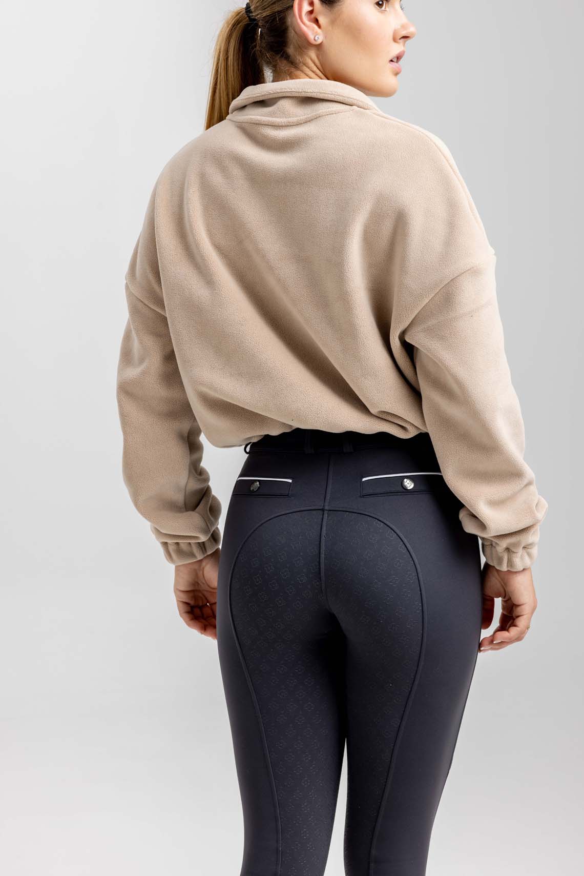 Women's compression breeches for horse riding performance and comfort