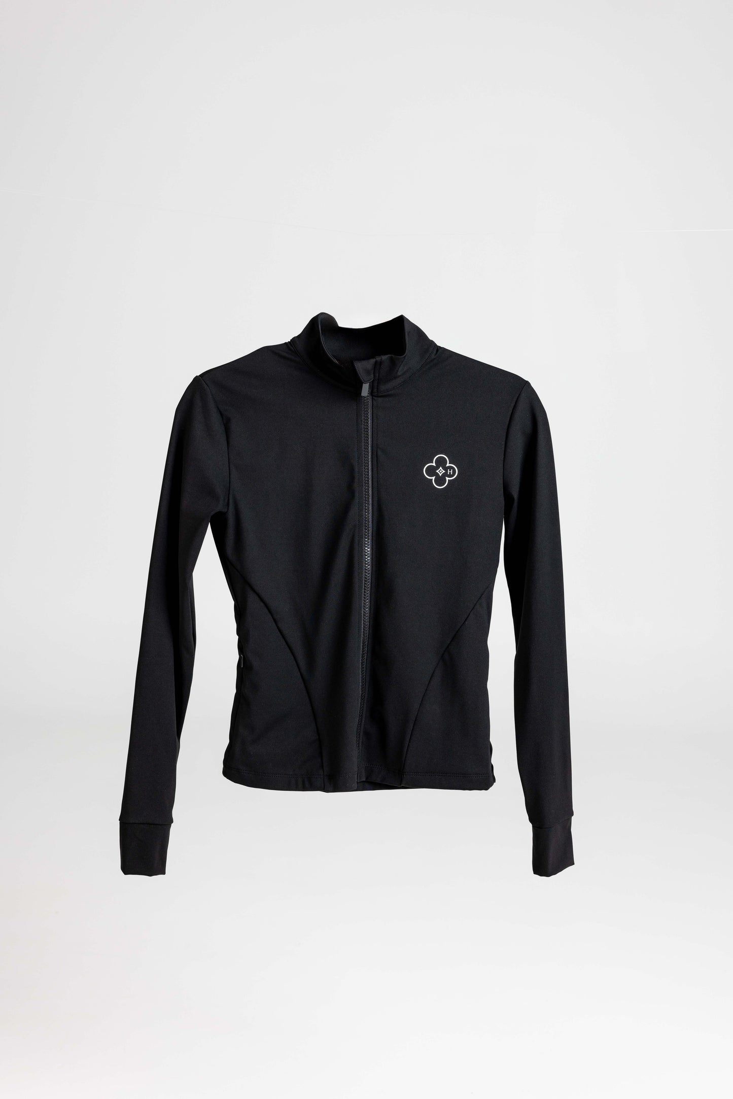 Tight Fitting Black Activewear Jacket