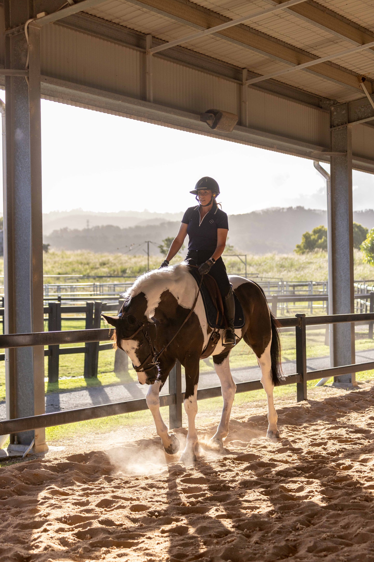 Classic navy riding saddle pad with innovative zipper pocket