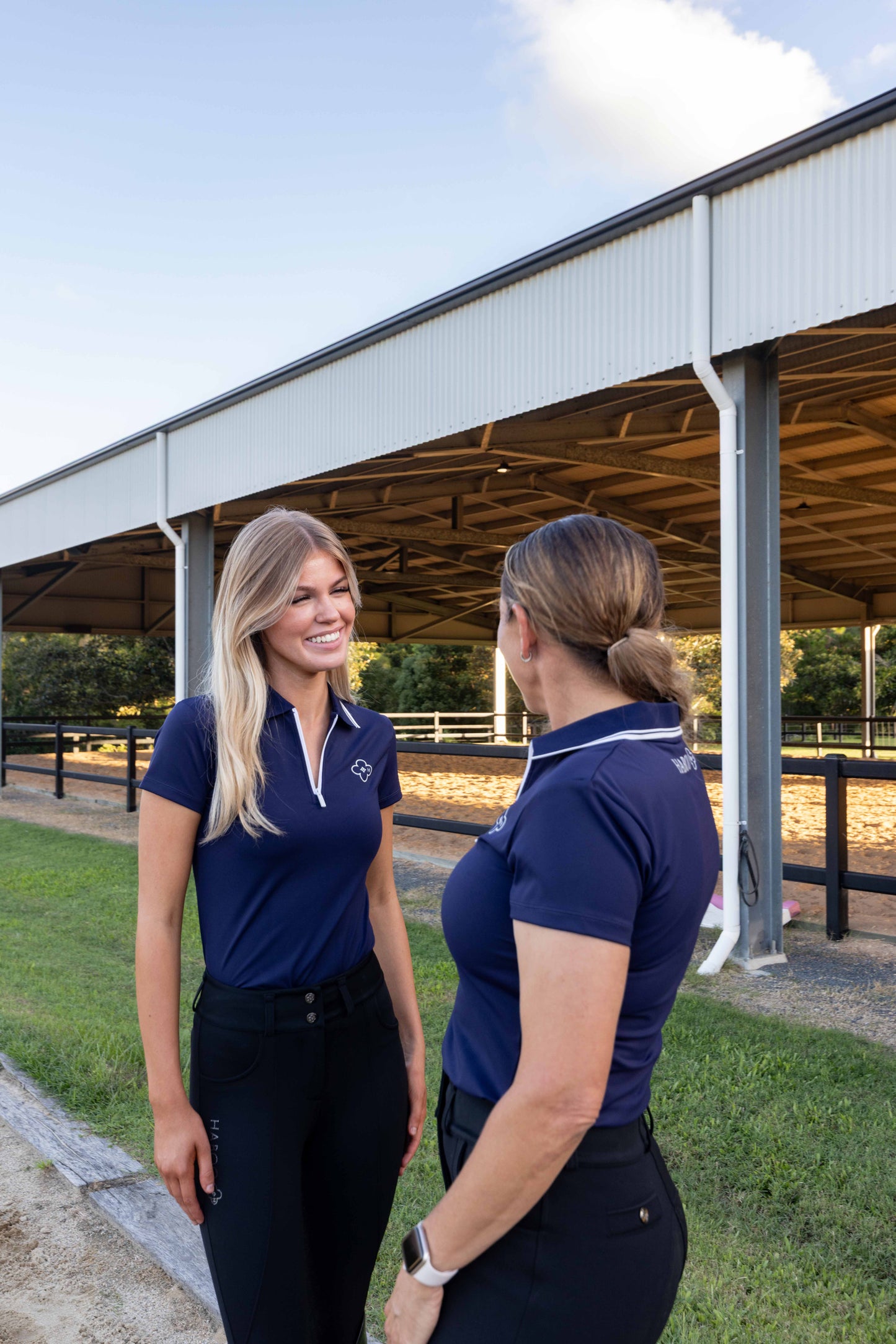 Premium navy equestrian polo shirt
