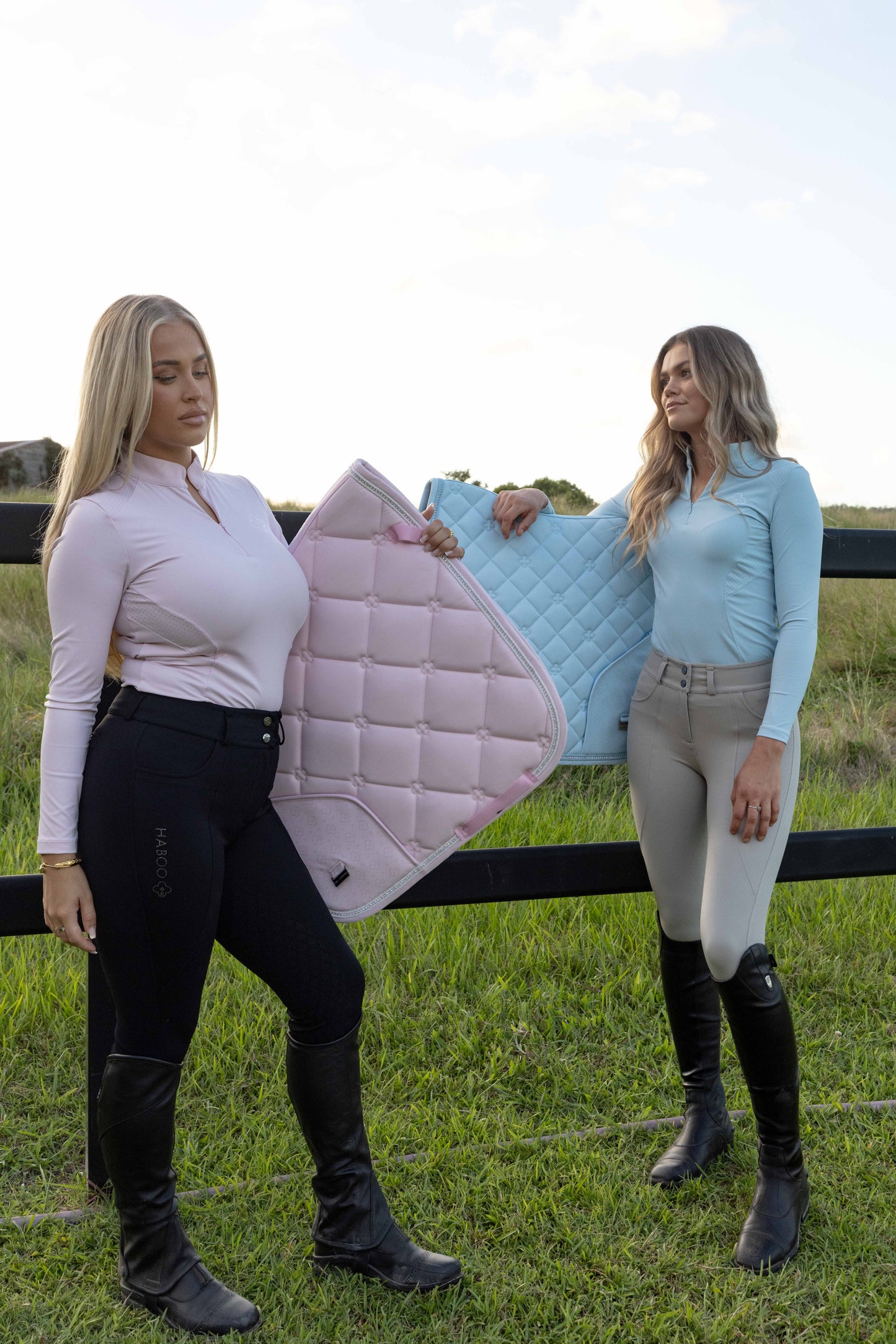 Modern pink saddle pad featuring hidden phone pocket for equestrians