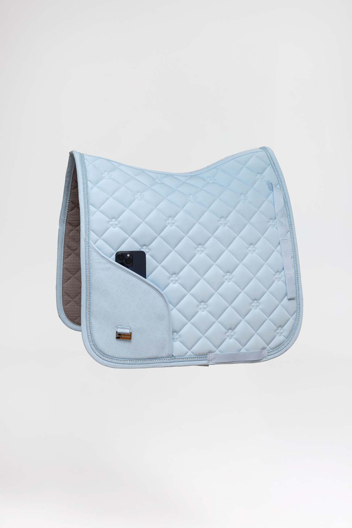 Baby blue horse saddle pad ideal for lessons and trail riding
