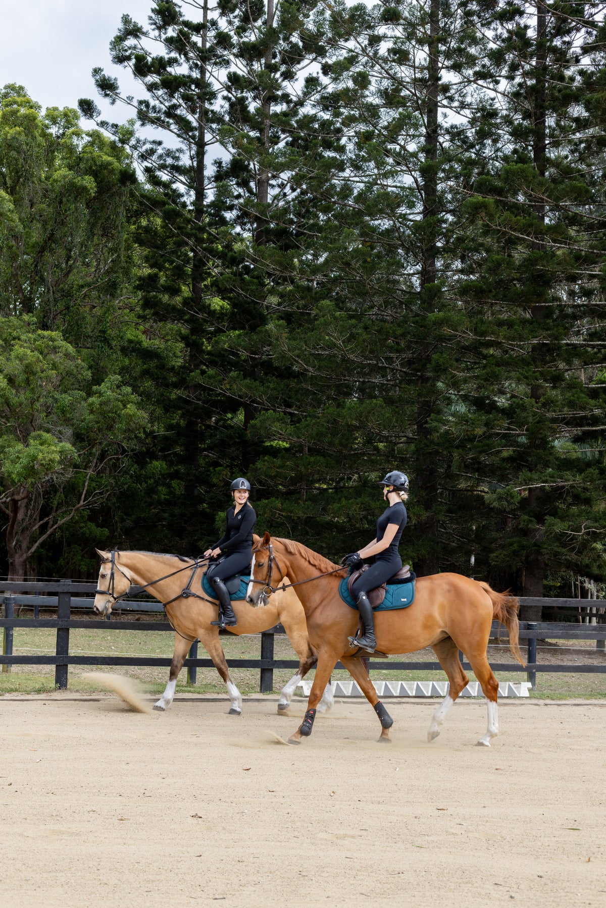 Peacock Green Jump Cut Saddle Pad With Pocket