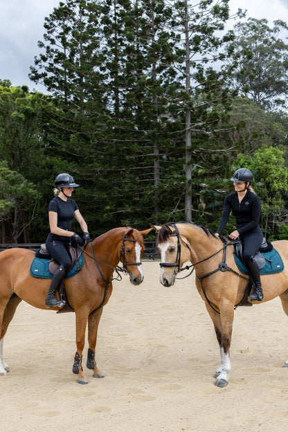 Peacock Green Jump Cut Saddle Pad With Pocket