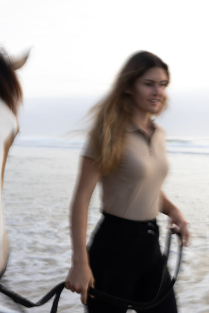 Beige Classic Riding Polo