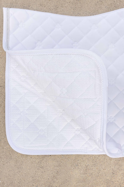 Limited Edition White Competition Dressage Saddle Pad W/Pocket