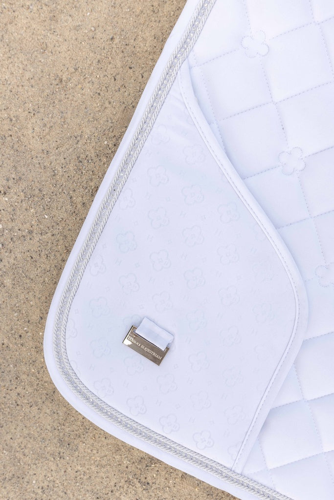 Limited Edition White Competition Dressage Saddle Pad W/Pocket