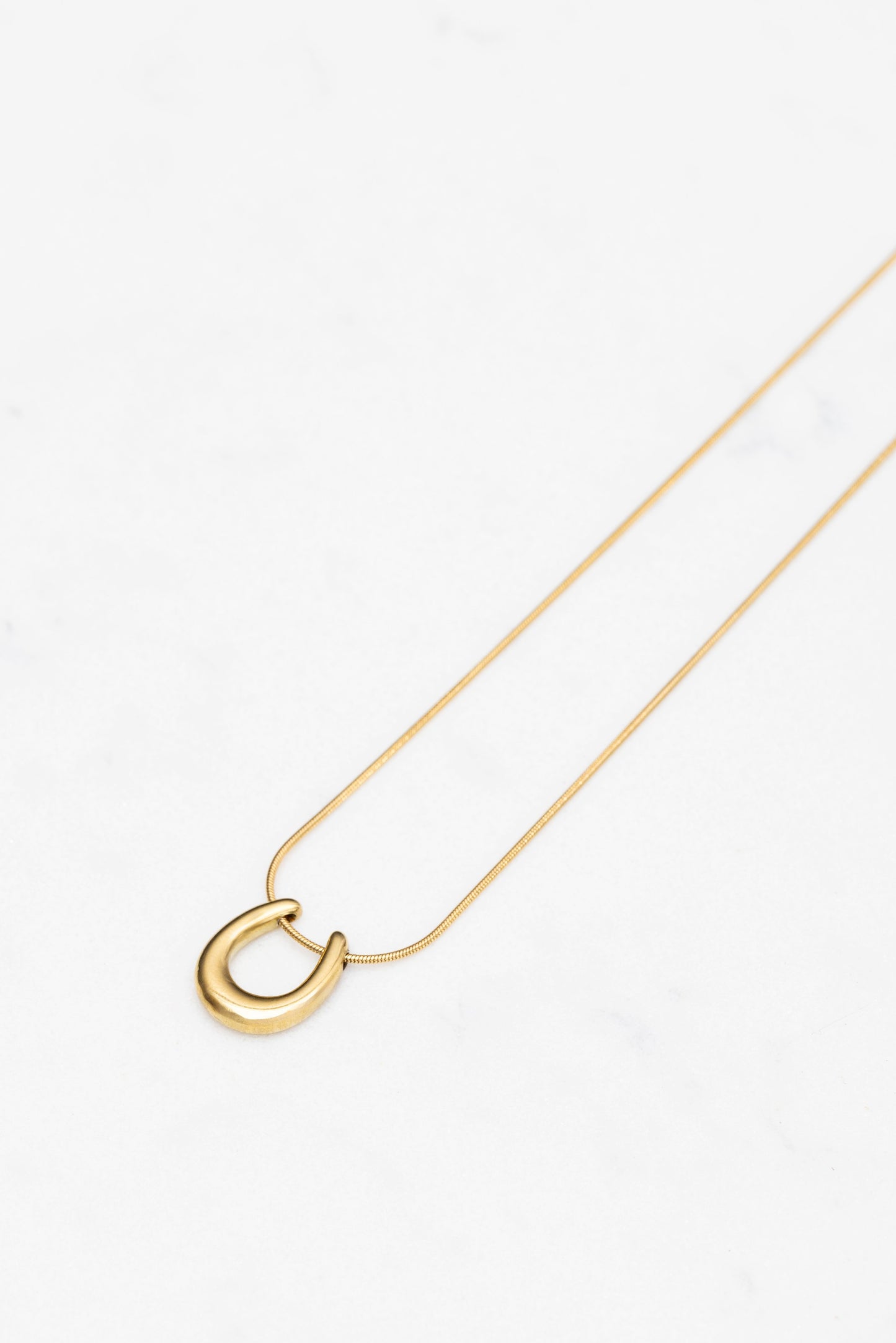 Horse Shoe Pendant Necklace Available In Gold & Silver