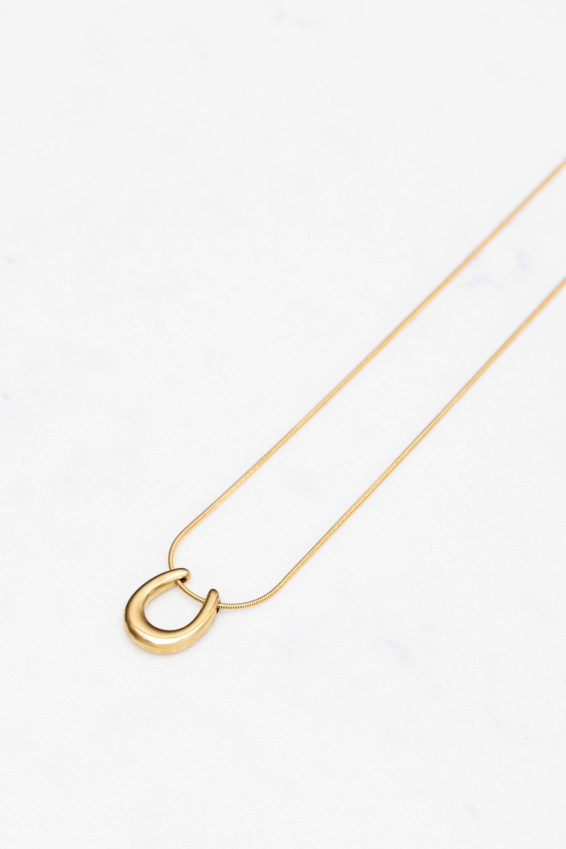Horse Shoe Pendant Necklace Available In Gold & Silver