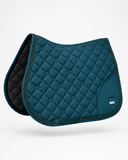 Peacock Green Jump Cut Saddle Pad With Pocket