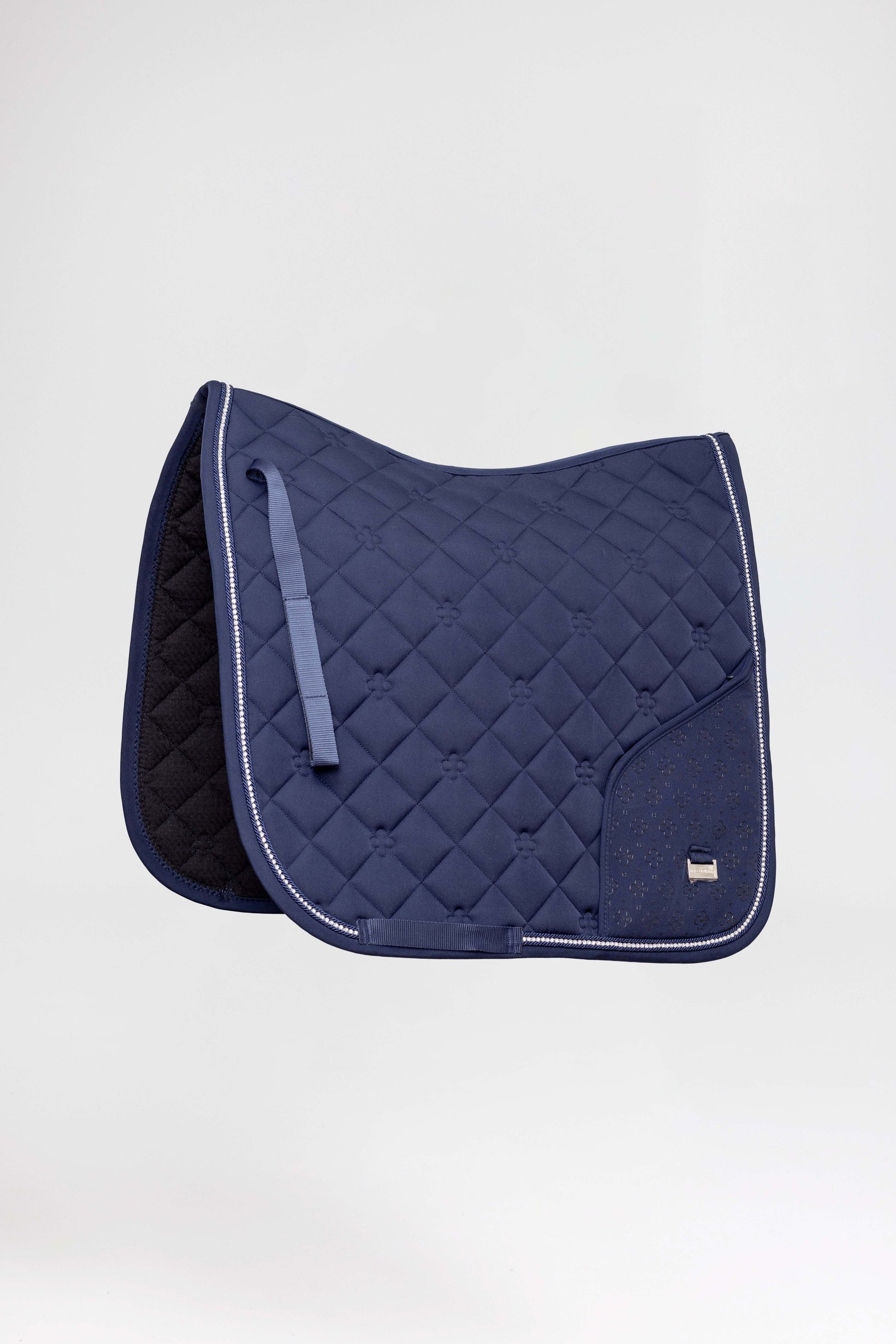 Navy Blue Saddle Pad with Discreet Zip Pocket, Perfect For Carrots, Phones, Gloves Etc.
