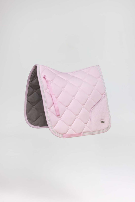 Baby pink saddle pad fabric detail showing quality construction